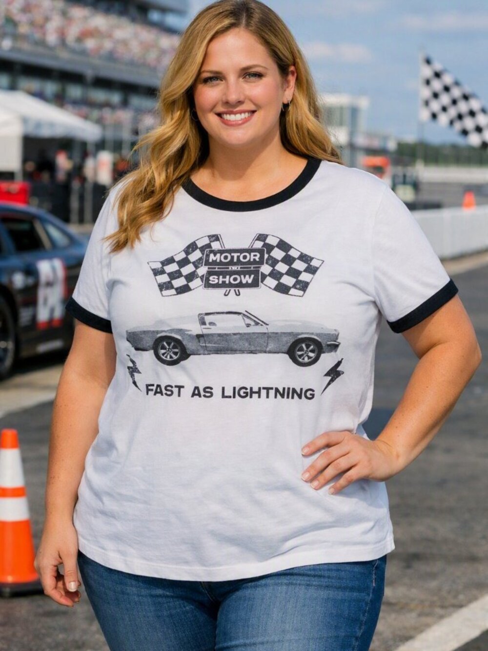 Chaser Vintage Inspired Motor Show Recycled Tee NWT Large